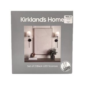 Set of 2 - Wall Scones LED Wireless - Black Metal - Remote